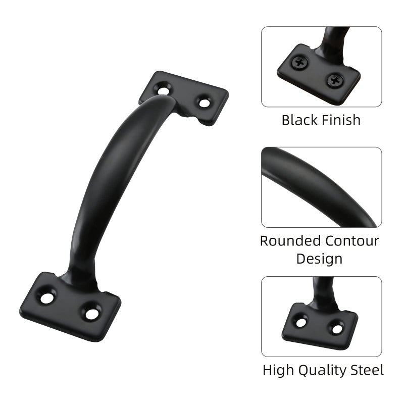 HOME MASTER HARDWARE 25 Pack 5-3/4 inch Gate Pull Handle Fence Door Handle Cabinet Pulls with Screws for Outdoor Kitchen Cabinets Closet Interior Drawer Black - Image 2